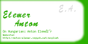 elemer anton business card